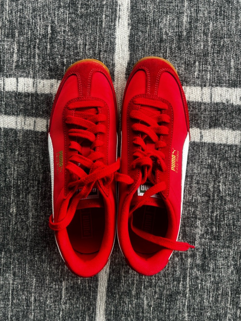 Puma Easy Rider Vintage Womens Sneakers - Red with White Stripe Size 8.5